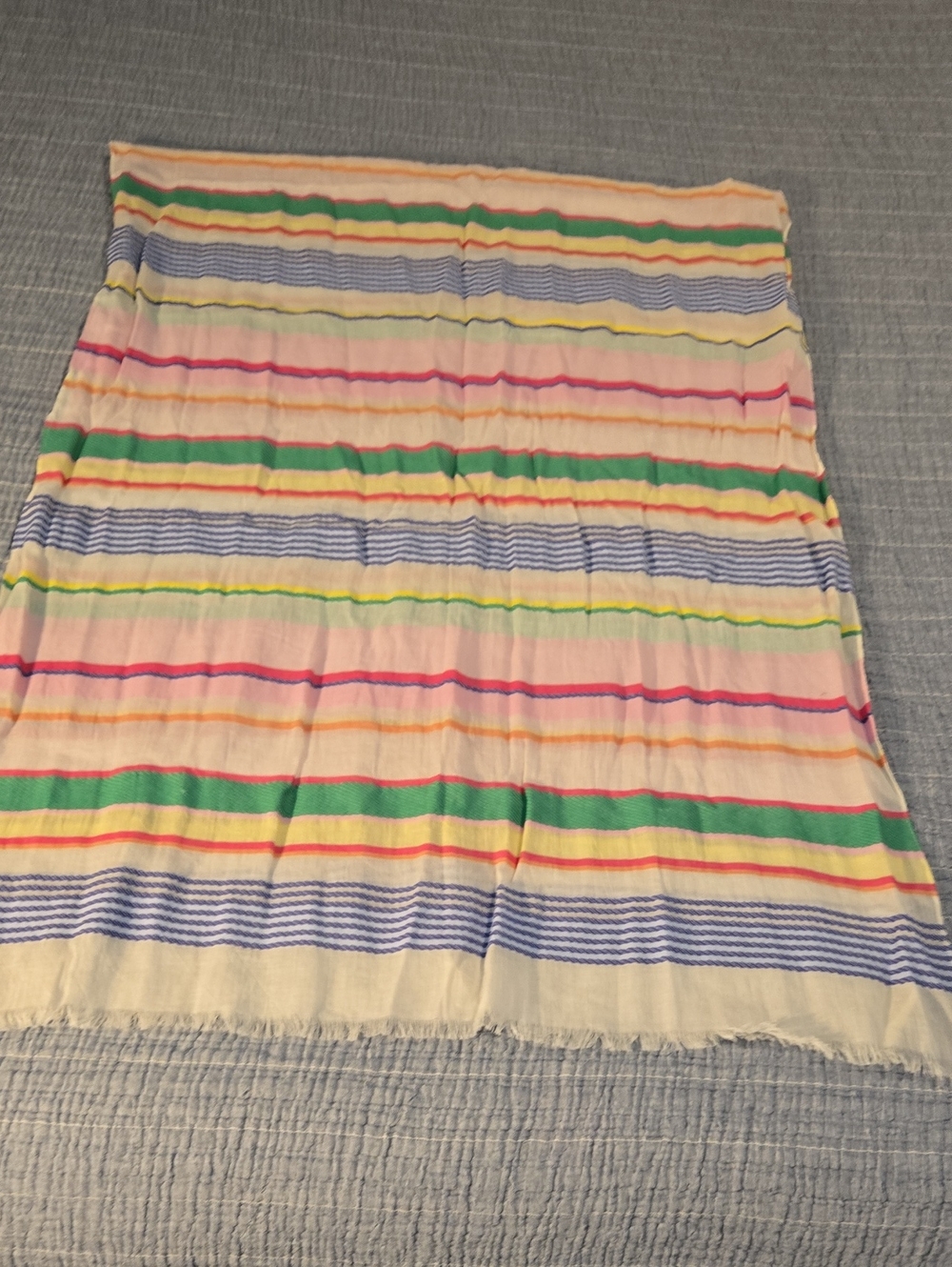 Vintage Striped Multi-Color Lightweight Cotton Scarf